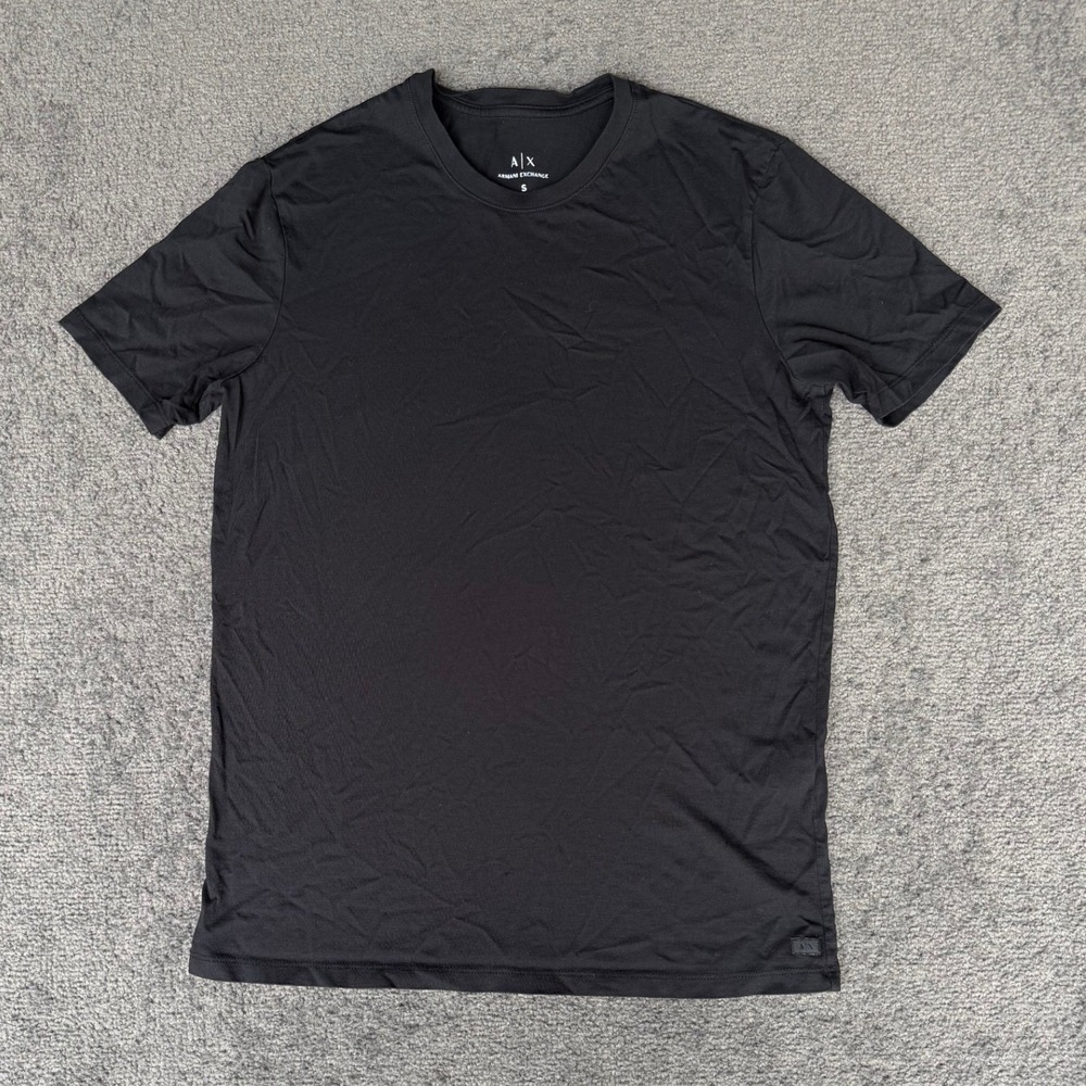 Armani Exchange Mens Slim Fit Pima Cotton T-Shirt Black 8NZT74 ZJA5Z Size S
